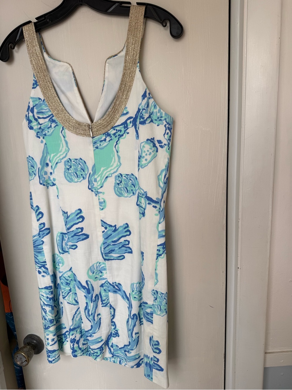 Lilly Pulitzer White Dress with Blue Shell Print - Picture 6 of 8